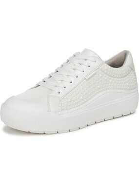 Women White Pearls Comfortable Boot Slip On Fashion Sneaker Lace Up Casual Shoe